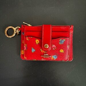 Coach Outlet Card Case with Mini Vintage Rose Print